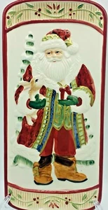 Fitz & Floyd Christmas Plate Serving Dish VTG Holidays Santa’s Forest Friends - Picture 1 of 12
