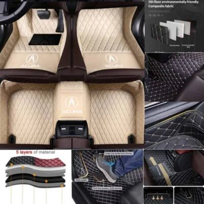 For Acura ILX MDX NSX RDX RL TL TLX TSX ZDX Car Floor Mats Waterproof Custom - Image 1 of 4