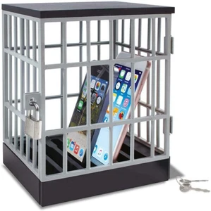 Mobile Phone Prison Jail Cell Lockable Safe Cage For Dinner Time Restaurant - Picture 1 of 1