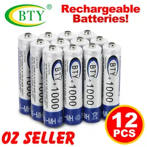 12x 1.2V 1000mAH AAA Rechargeable Battery Batteries NI-MH Recharge - Picture 1 of 3