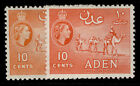 Aden Qeii Sg50 And 51 10C Shade Varieties M Mint