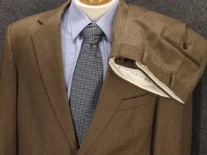 De Colección Evan Picone 44L Traje Marrón Lana Peinada 38x31.5 Pantalones Plisados 2 Piezas 2 Btn - Imagen 1 de 13