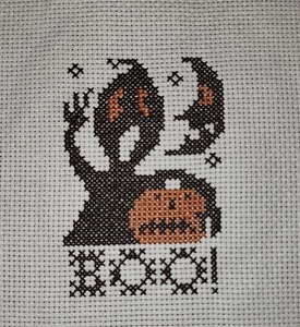 New Completed Prairie Schooler Boo Ghost Cross Stitch - Picture 1 of 1