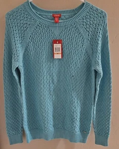 Izod Damen Pullover Zopfmuster 100 % Baumwolle türkis neu mit Etikett Small - Bild 1 von 10
