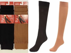 3 6 12 Paar kniehohe Popsocken Hose Strumpfhosen Erwachsene schwarz oder hellbraun - Bild 1 von 6