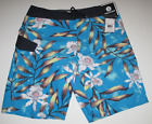 Volcom Boy's 29/18 Tropical Hideout Board Shorts Blue Tropical Floral