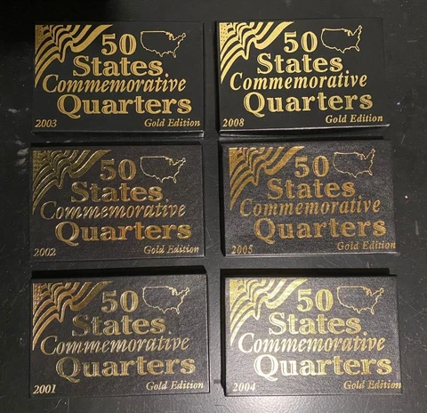 50 States Commemorative Quarters Gold Edition 2001, 2002, 2003, 2004, 2005, 2008 Cover