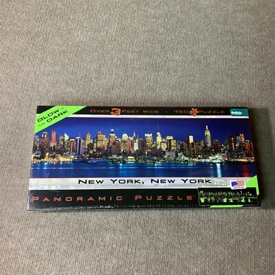 Puzzle Jigsaw New York City NYC Skyline Panoramic Glow in Dark Family Game Night - Image 1 of 4