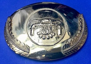 Grande fibbia cintura BC Lizard Southwestern Symbol Navajo 4" larghezza B. Cayaditto - Foto 1 di 10