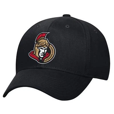 Gorra de hockey Ottawa Senators Reebok M557Z NHL forma profesional negra ajuste elástico Foto 1 de 2