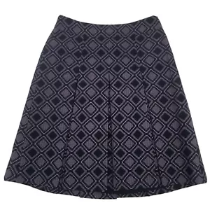 Gonna a-line Banana Republic taglia 2 lilla blu navy stampa diamanti misto seta - Foto 1 di 5