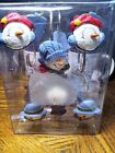 Snowmen Shower Curtain Hooks With Blue Hats 12ct