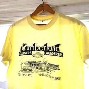 Vintage 90er Jahre Cumberland Cleaners T-Shirt Vintage 1991 dünner kastenförmiger einzelner Stich USA L - Bild 1 von 11