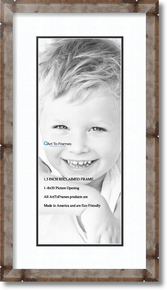 ArtToFrames Matted 12x24 Natural Picture Frame with 2" Double Mat, 8x20 Opening - Image 1 of 1