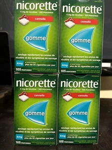 NICORETTE Cinnamon 4mg 4x105 Gum Quit Smoking - Picture 1 of 1