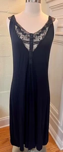 La Perla Villa Toscana Size 2 (Sz S) Nightgown Black Rayon Blend Lace Trim - Picture 1 of 10