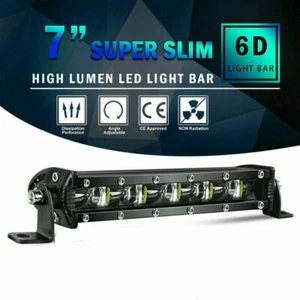 Barra de luz LED delgada de 7 pulgadas punto de trabajo inundación fila única conducción todo terreno 4x4 SUV - Imagen 1 de 10