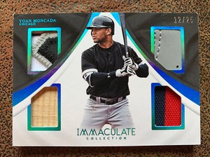 2017 Yoan Moncada  Immaculate Quad Relics Rookie Patch RC #12/25 White Sox