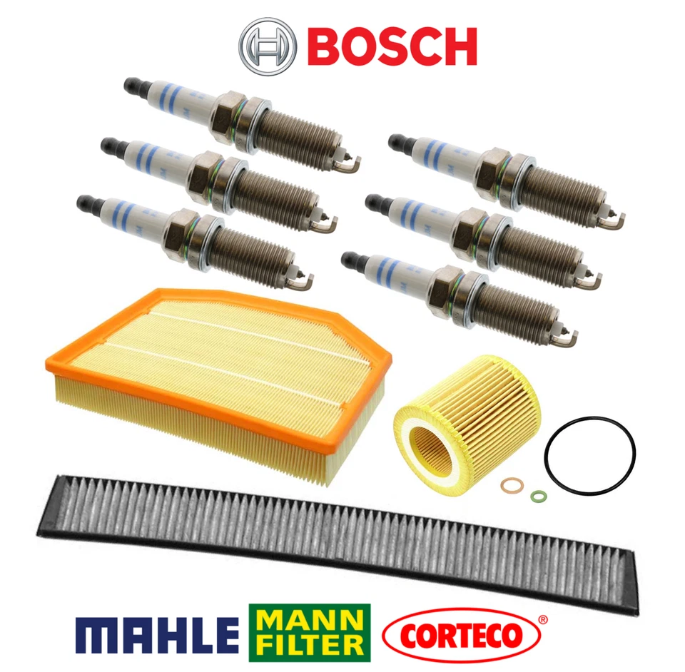Spark Plug Air Filter Oil Filter AC Cabin Filter Kit 9pcs OEM for BMW X3 2010 - Image 1 of 1