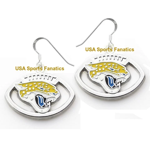 Jacksonville Jaguars Football Logo Pendant Earrings With 925 Earring Wires Cover