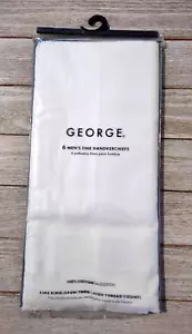 Paquete de 6 pañuelos George de algodón hilo fino hilado en anillo pañuelos para mujer/hombre - Imagen 1 de 2