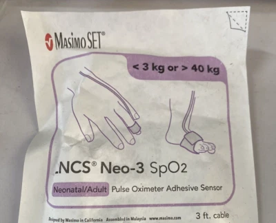Masimo 2320 Neo-3 Adult/Neonatal Sensor 3 ft No box Lot of 20 EXP 4/1/2027 - Image 1 of 2
