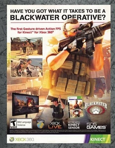 Blackwater XBox 360 Kinect Vintage 2011 Print Ad Art - Bild 1 von 1