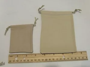 "BOLSA DE CUERDAS DE DIBUJO DE CUERO GENUINO BEIGE 2 1/2"" X 3 3/4" - Imagen 1 de 1