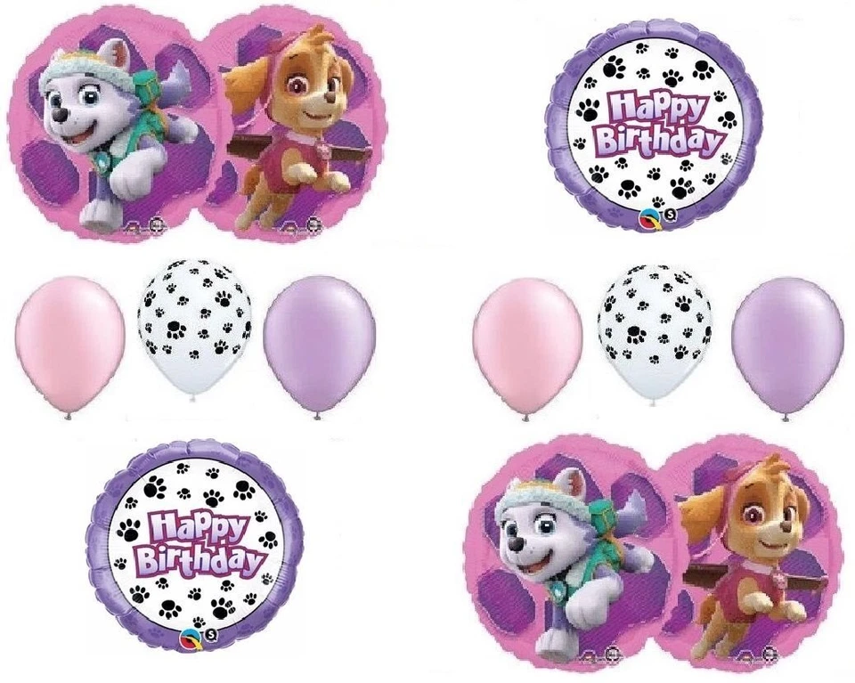 PAW PATROL SKYE & EVEREST 10 PEÇAS. Balões de aniversário suprimentos para decoração festa Ch - Imagem 1 de 1