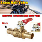 In-line Fuel Tap Brass 8mm 5/16" Motorcycle Tractor Quad Lawn Mower Pump Au
