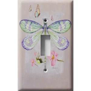 SnazzySwitch Coperchio piastra interruttore luce decorativo libellula verde - Foto 1 di 32