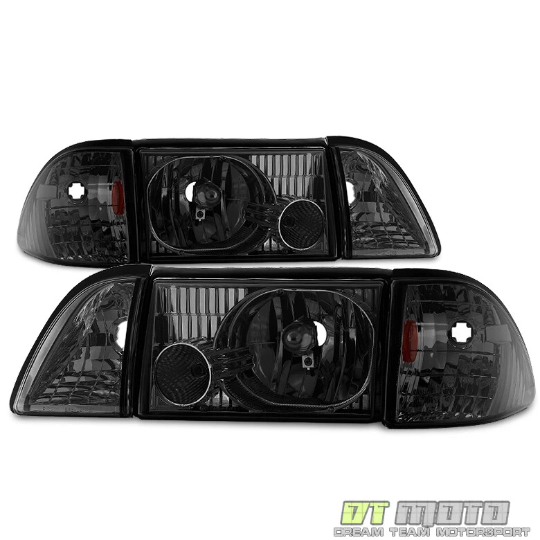 Quad Glass Headlights for 88-98 Chevy GMC Trucks Yukon Silverado Tahoe 88-89