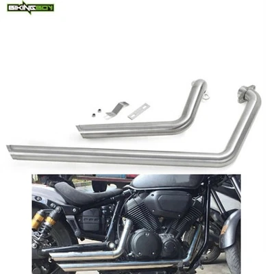 Stainless Steel Dual Exhaust Pipes for YAMAHA Bolt XV950 XVS950 C R Spec 2010-18 — 第 1/4 张图片