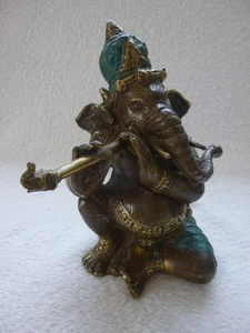 Ganesha Bronze-Messing Figur Hindu-Gott Skulptur Statue Tibet Nepal - Bild 1 von 11