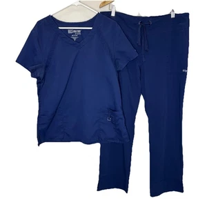 Womens Greys Anatomy Barco Uniform Scrub Navy Blue XL Nurse Active - Picture 1 of 17