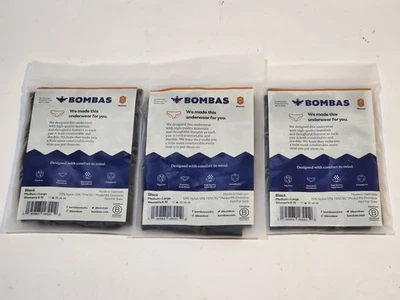 Bombas Womens black Seamless Hipster Underwear Size M/L 6-12 NEW (Lot Of 3) - Image 1 of 3