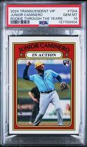 Junior Caminero 2024 Topps Transcendent VIP Through Years #72IA RC /100 PSA 10 - Bild 1 von 3