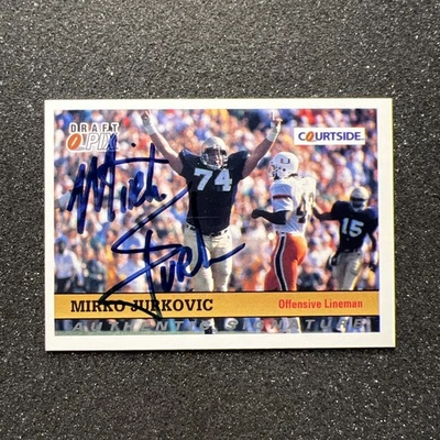 1992 Courtside MIRKO JURKOVIC #76 Rookie AUTO - NOTRE DAME FOOTBALL  - Image 1 of 4