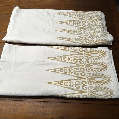 Западный вяз Океания границы занавески хрен 46 x 96 хлопок 2 панели - Изображение 1 из 4