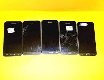 LOT 5X BROKEN SAMSUNG GALAXY J3 SM-J320W8 16GB UNLOCKED CELL PHONE ANDROID PARTS - Image 1 of 4