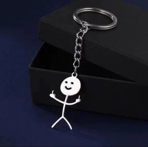 Llavero Stick Man dedo medio llavero volteo grosero divertido - Imagen 1 de 4