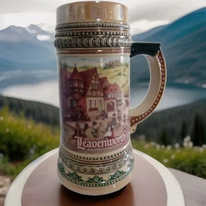 Large Ceramic Beer Stein LEAVENWORTH Washington E.H.G. Germany Beer Stein, Nice! - Picture 1 of 8