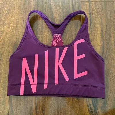 Nike Dri-FIT Indy логотип спортивный бюстгальтер средний фиолетовый розовый спортивная спина спортивный - Изображение 1 из 3