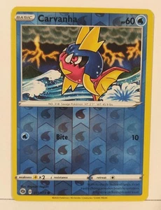 Carvanha Pokemon Trading Card Champions Path 011/073 Reverse Holo Common-NMTCG - Picture 1 of 2