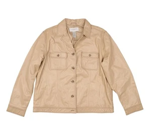 Liz Claiborne Damen Lizsport Lederjacke beige Gr. XL - Bild 1 von 3