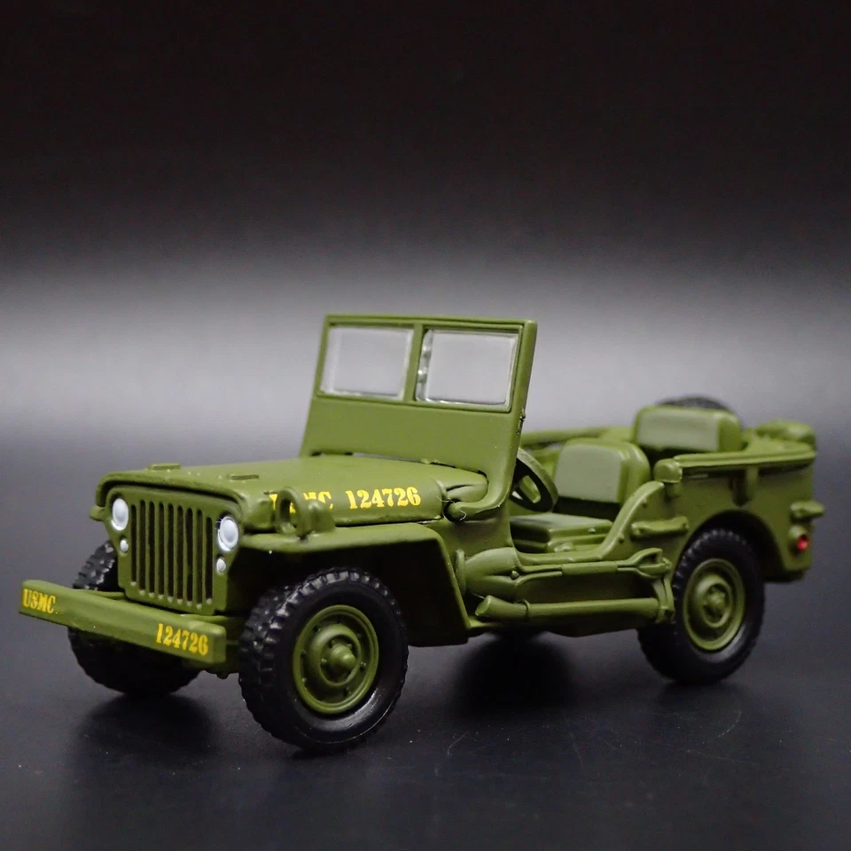 WWII WILLYS MB Jeep Esercito Militare Nativo 1:64 Diorama Scala Modellino Auto - Immagine 1 di 4