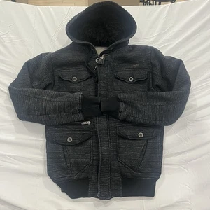 “Fox Men’s Sz Medium Hoodie Jacket Black Sherpa Lined Full Zip Pre Owned - Picture 1 of 18