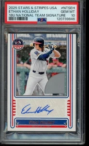 2025 Stars and Stripes Ethan Holliday National T. Patch Auto /199 #NTS-EH PSA 10 - Picture 1 of 2