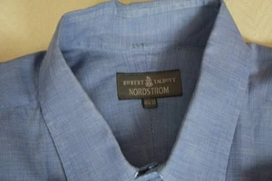 ROBERT TALBOTT Men’s Shirt Blue Fabric Point Collar All Cotton 16 1/2 33 - Picture 1 of 5