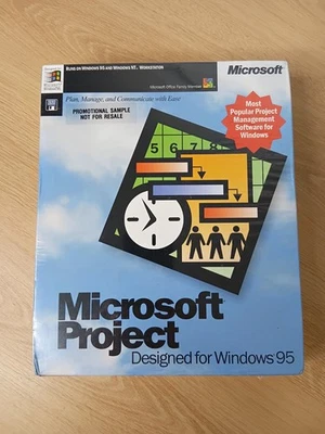 MICROSOFT PROJECT DESIGNED FOR WINDOWS 95 SEALED RETAIL PACKAGING VINTAGE RARE - Image 1 of 4